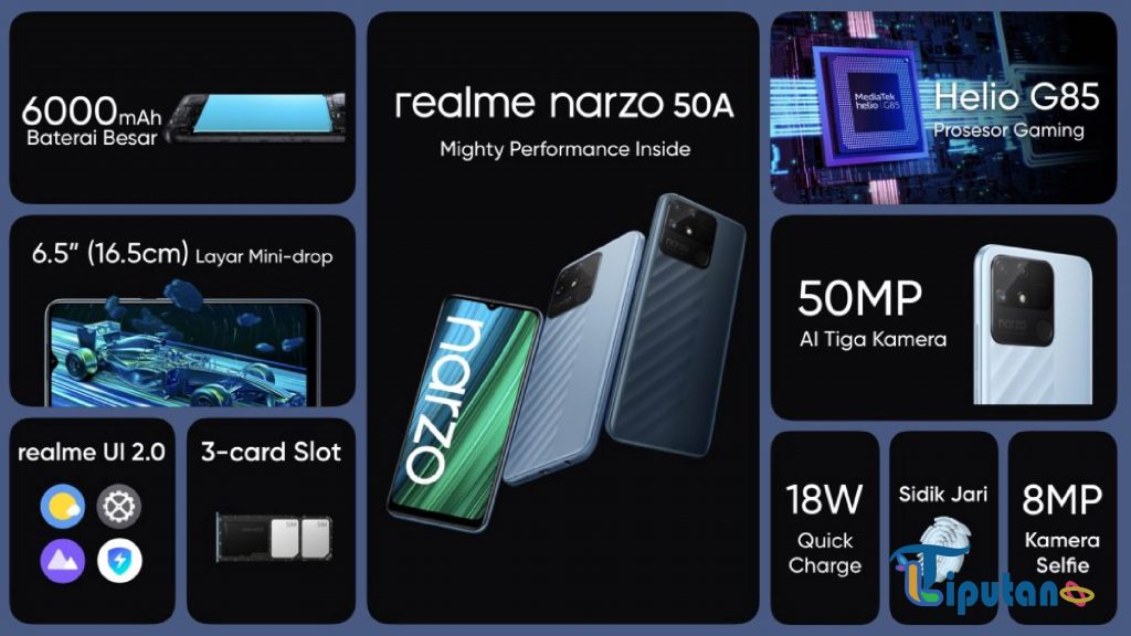 Realme Narzo 50A Daftar Smartphone Terbaik harga 2-3 jutaan Terbaru - TribunLiputan