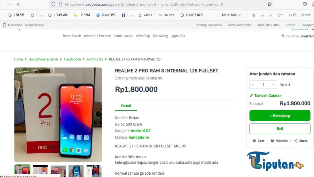 Harga Realme 2 Pro Ram 8 & 128 GB - Daftar HP RAM 8gb dibawah 2 juta - TribunLiputan