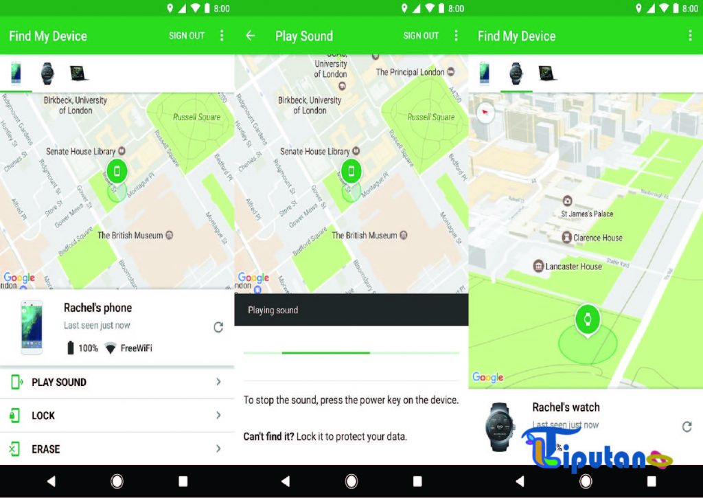 Aplikasi cari perangkat saya findMyDevice - TribunLiputan