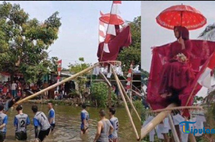 Sosok Janda Muda Berkebaya Merah yang Jadi Rebutan Hadiah Lomba Panjat Pinang di Cianjur