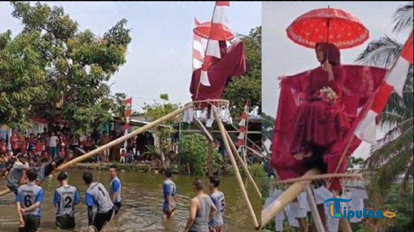 Sosok Janda Muda Berkebaya Merah yang Jadi Rebutan Hadiah Lomba Panjat Pinang di Cianjur