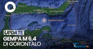 Gempa Berkekuatan M 6,4 Guncang Bone Bolango, Gorontalo