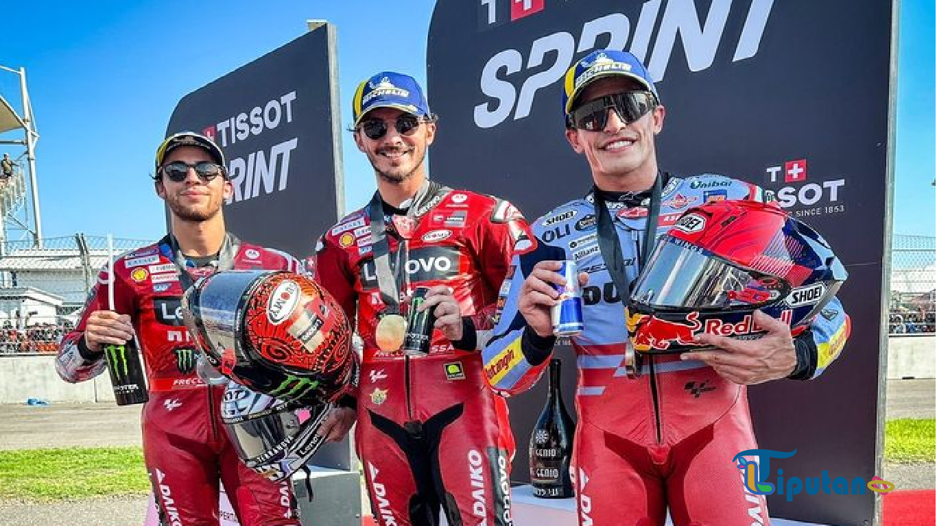 Hasil Sprint MotoGP Indonesia 2024: Pecco Bagnaia Juara, Bezzecchi Sial, Jorge Martin Lebih Apes